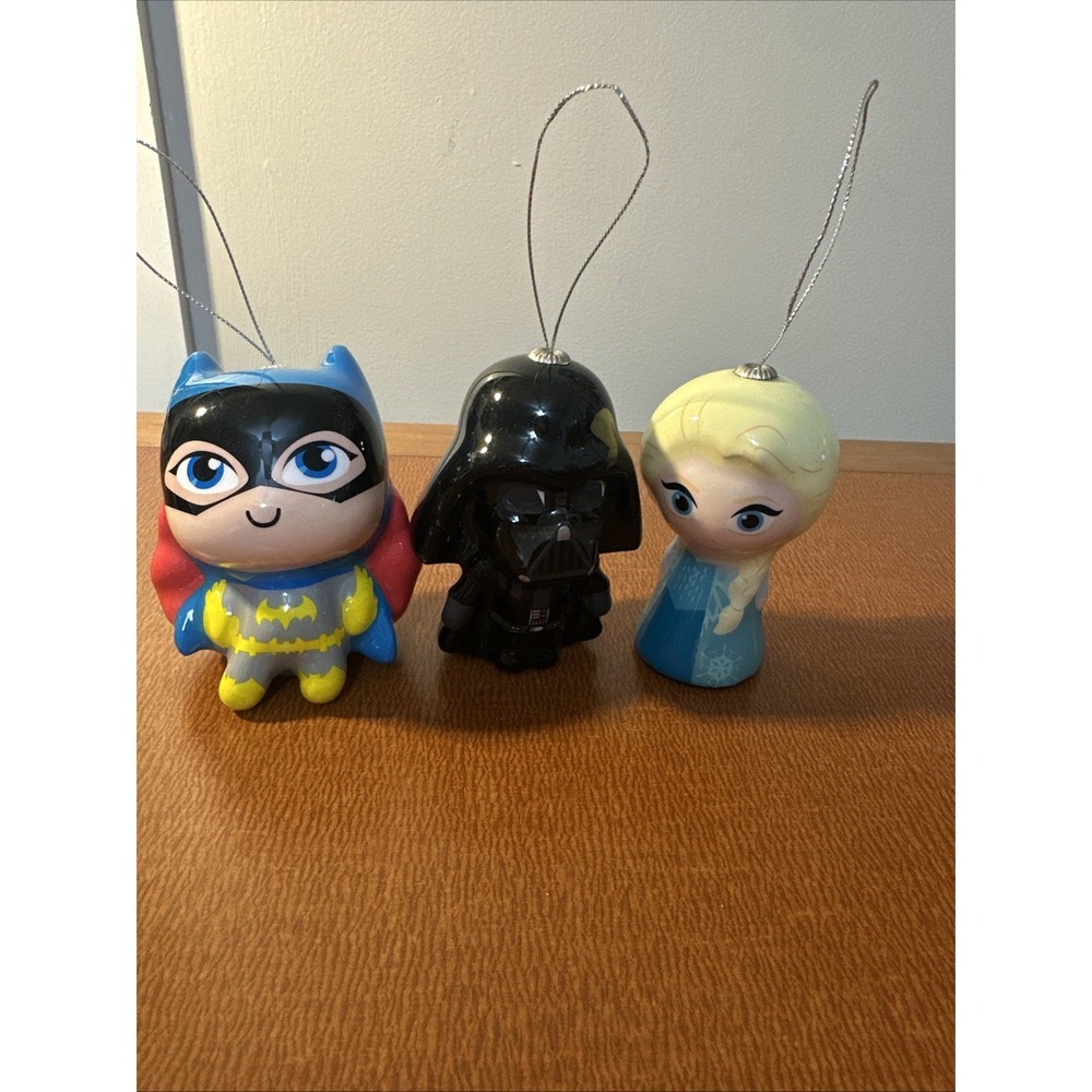 Hallmark DC Comics BATMAN, DARTH VADER, ELSA Puffy 3D‎ Christmas Tree Ornament